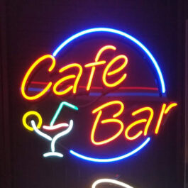 Original neon sign with “Cafe Bar” Lettering