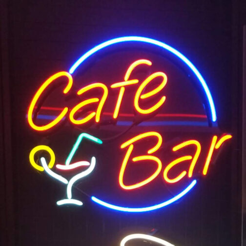 Оригинален неонов надпис с "кафе бар"