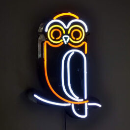 Original neon art with owl