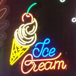 Original neon sign with “Ice cream” Lettering