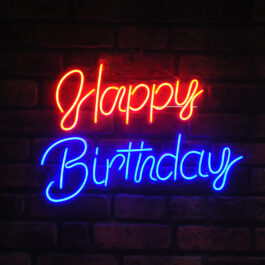 LED neon sign: “Happy Birthday”